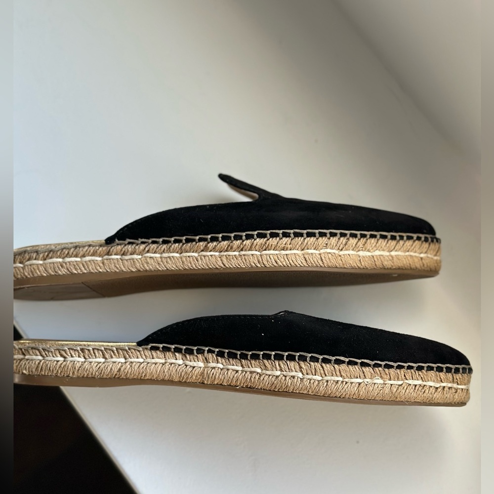 Prada black suede espadrille pointy toe mule size 39.5 - Picture 4 of 6